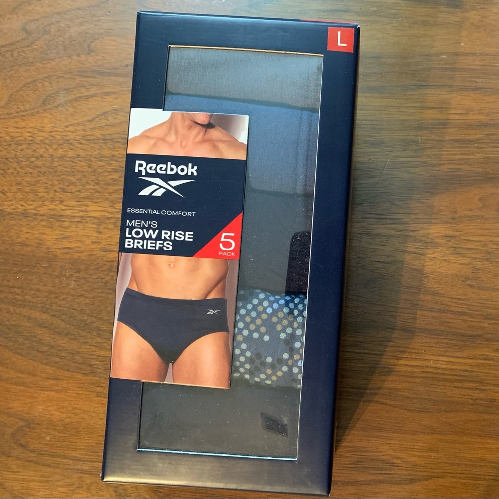 Reebok mens low rise briefs - 5 pack - Large - NEW